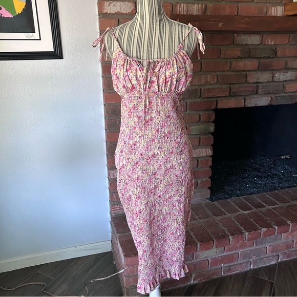 SNDYS Newport Smocked Midi Dress in Sunset Floral Sz 10 - Picture 3 of 10